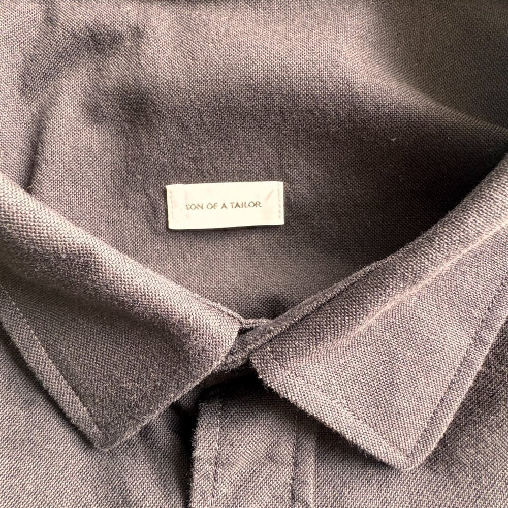 Son of a Tailor Organic Cotton Long Sleeve Dress Shirt Black - Picture 5 of 8